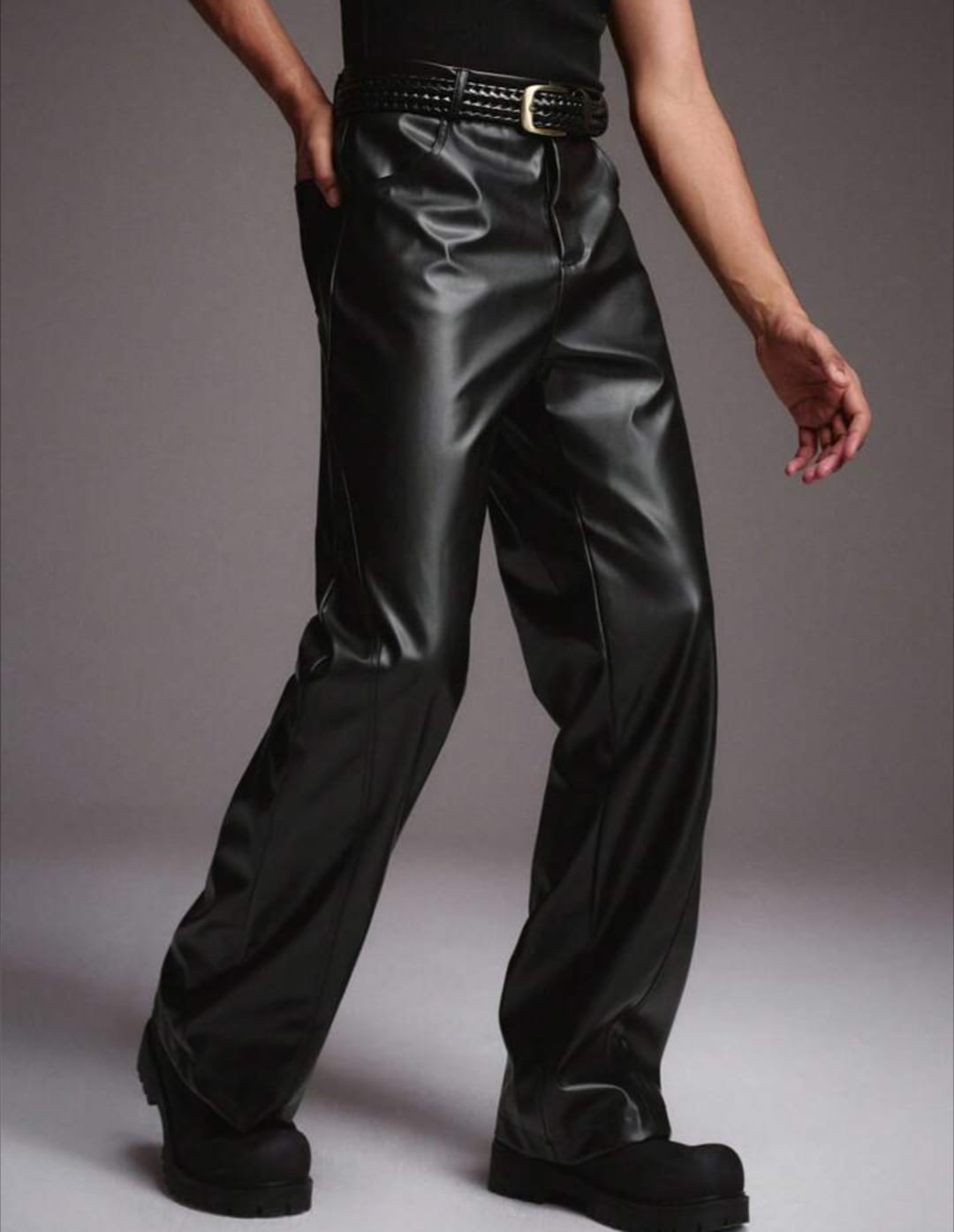 Men's Straight-Leg Trousers – High-Waist Relaxed Fit Fashion Pants